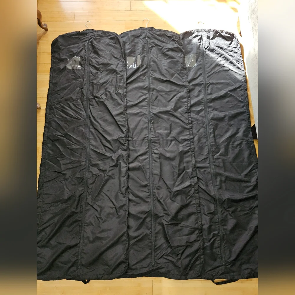 3 Dolls Kill Unholy Black & Light Pink Zip Garment Dress Storage Bags W Hangers
